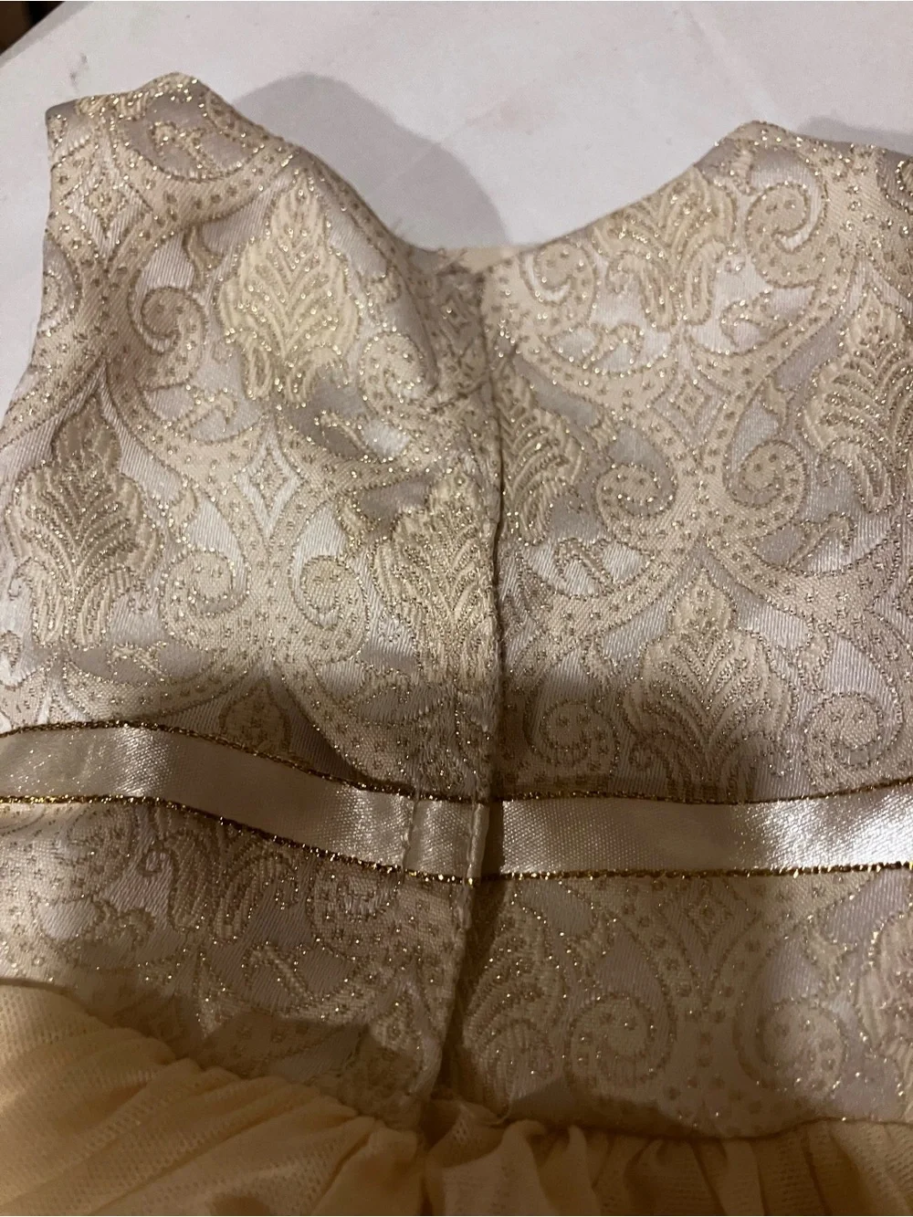 Retired 2005 American Girl Gala Party Dress Gold Brocade Tulle & Matching Shoes⁠